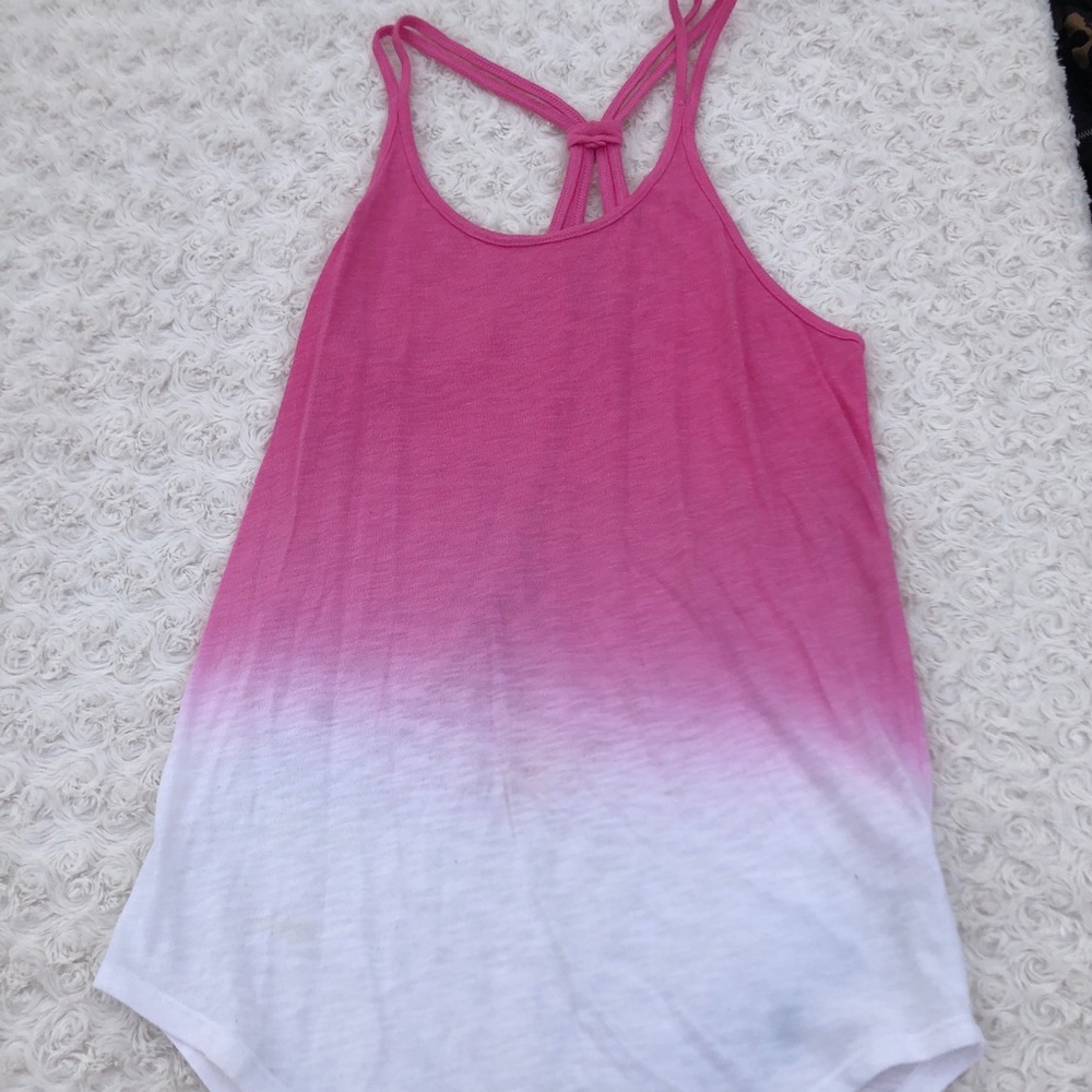 Pink and White Tank